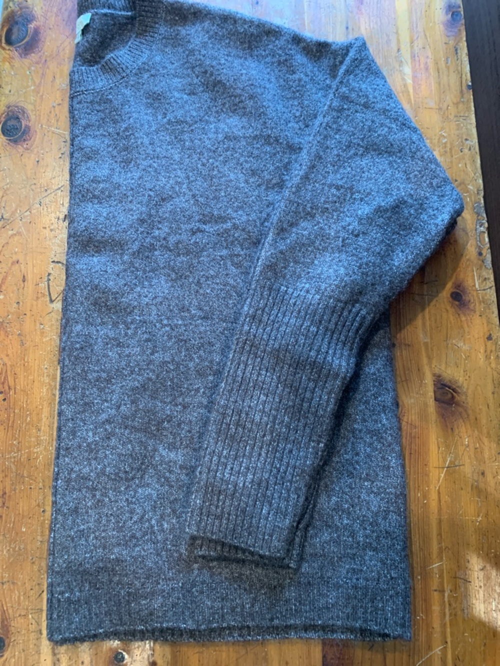 Womens brown Crewneck Sweater - Classic Knit